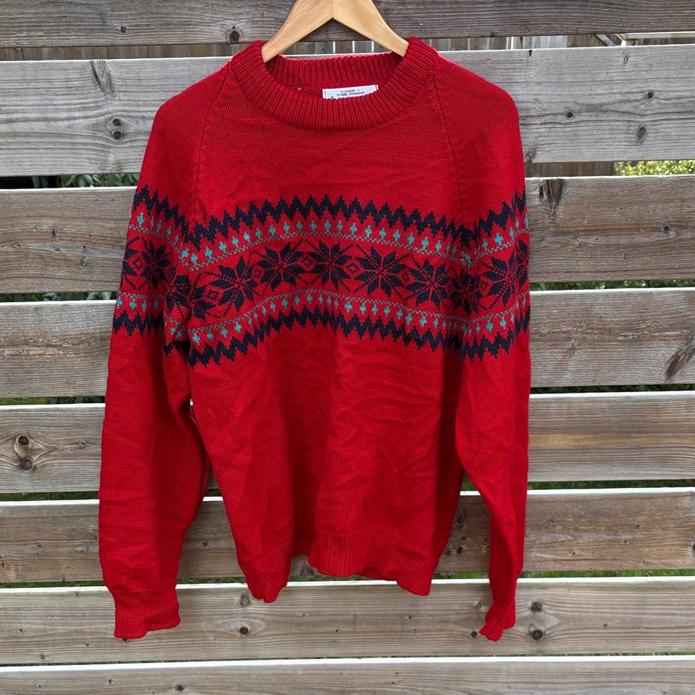 Vintage Moriarty Ski sweater make in Stowe Vermont 100% wool size XL